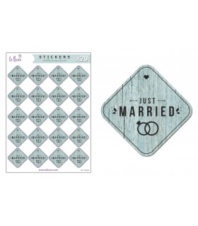 Etiquetes Adhesives Boda "Just Married"