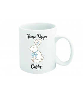 Tassa Pasqua Personalitzada Conill Blau