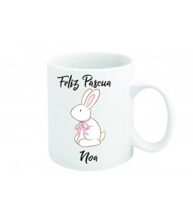 Taza Pascua Personalizada Conejo Rosa