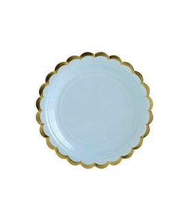 Plat 18cm Cartró Blau cel / 6un.